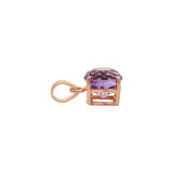 Handmade 925 Sterling Silver Natural Amethyst Round Cut Gemstone Rose Gold Plated Pendant