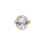 Silver White Topaz Gold Plated Ring