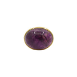 Gold Plated Oval Amethyst Gemstone Ring
