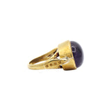 Gold Plated Oval Amethyst Gemstone Ring