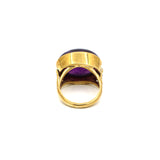Gold Plated Oval Amethyst Gemstone Ring