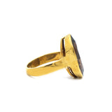 Silver Oval Smoky Quartz Gemstone Ring