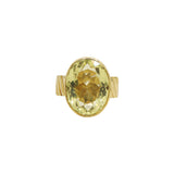 Oval Lemon Topaz Gold Plated Ring