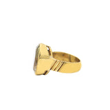 Oval Lemon Topaz Gold Plated Ring