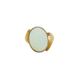 Oval Aqua Chalcedony Gemstone Ring