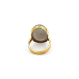 Gold Plated Labradorite Gemstone Ring