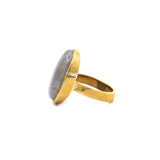 Gold Plated Labradorite Gemstone Ring