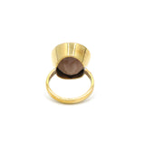 Gold Plated Smoky Quartz Gemstone Ring