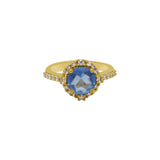 Gold Plated London Blue Topaz Ring, Earring Pendant Set