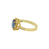Gold Plated London Blue Topaz Ring, Earring Pendant Set