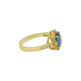 Gold Plated London Blue Topaz Ring, Earring Pendant Set