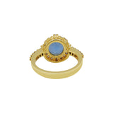 Gold Plated London Blue Topaz Ring, Earring Pendant Set