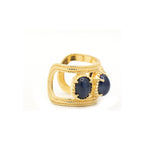 Blue Sapphire Gemstone Gold Plated Ring