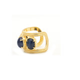 Blue Sapphire Gemstone Gold Plated Ring