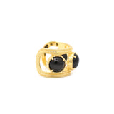 Black Onyx Gemstone Gold Plated Ring