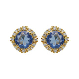 Gold Plated London Blue Topaz Ring, Earring Pendant Set