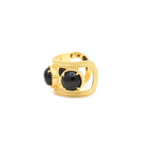 Black Onyx Gemstone Gold Plated Ring