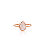 Rose Quartz Gemstone Rose Gold Plated 925 Silver Ring