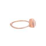 Rose Quartz Gemstone Rose Gold Plated 925 Silver Ring