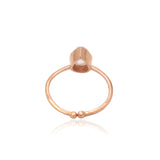Rose Quartz Gemstone Rose Gold Plated 925 Silver Ring