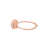 Rose Quartz Gemstone Rose Gold Plated 925 Silver Ring
