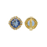 Gold Plated London Blue Topaz Ring, Earring Pendant Set