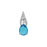 Pear Shape Blue Topaz Stone Ring, Earring, Pendant Set