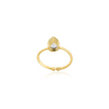 925 Silver White Crystal Gemstone Gold Plated Ring