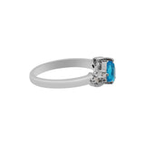 Pear Shape Blue Topaz Stone Ring, Earring, Pendant Set