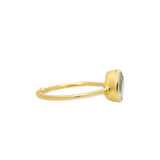 925 Silver Blue Topaz Adjustable Gold Plated Ring