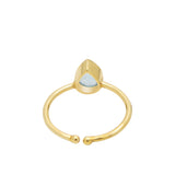 925 Silver Blue Topaz Adjustable Gold Plated Ring