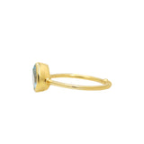 925 Silver Blue Topaz Adjustable Gold Plated Ring