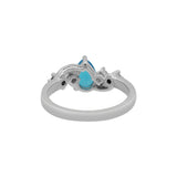 Pear Shape Blue Topaz Stone Ring, Earring, Pendant Set