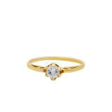 925 Silver White Topaz Gemstone Gold Plated Ring