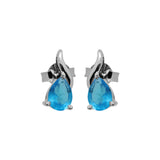 Pear Shape Blue Topaz Stone Ring, Earring, Pendant Set
