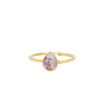 Silver Rose Gold Plated Amethyst Ring