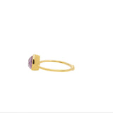Silver Rose Gold Plated Amethyst Ring