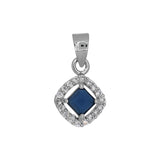 Natural Blue Sapphire, Cubic Zircon Gemstone Designer Ring, Earring And Pendant Set