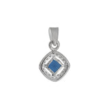 Natural Blue Sapphire, Cubic Zircon Gemstone Designer Ring, Earring And Pendant Set