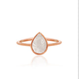 Rose Gold Plated Moonstone Gemstone Ring