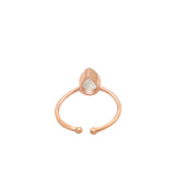 Rose Gold Plated Moonstone Gemstone Ring