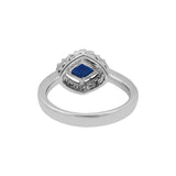 Natural Blue Sapphire, Cubic Zircon Gemstone Designer Ring, Earring And Pendant Set