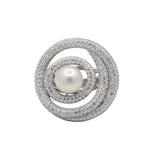 Silver Natural Pearl And CZ Stone Ring