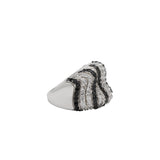 Black And White CZ Stone Silver Ring