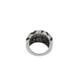 Black And White CZ Stone Silver Ring