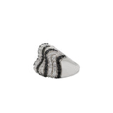 Black And White CZ Stone Silver Ring