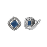 Natural Blue Sapphire, Cubic Zircon Gemstone Designer Ring, Earring And Pendant Set
