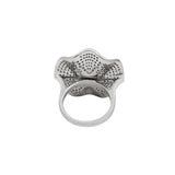 Natural Pearl And CZ Stone Silver Ring