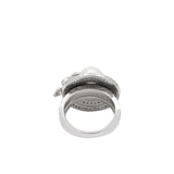 Beautiful Silver Pearl And CZ Stone Ring
