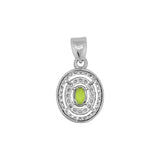 Cubic Zirconia Peridot Stone Ring, Earring And Pendant